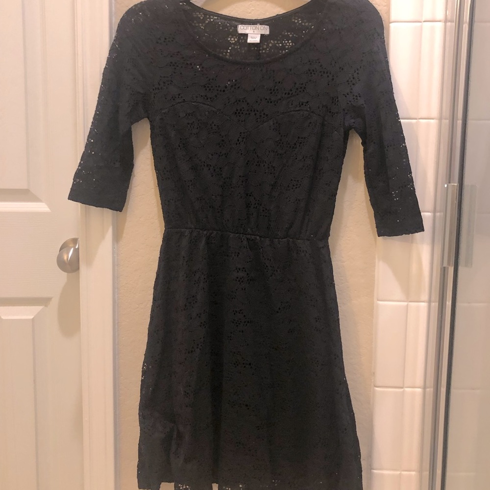 Cotton On black lace dress size S